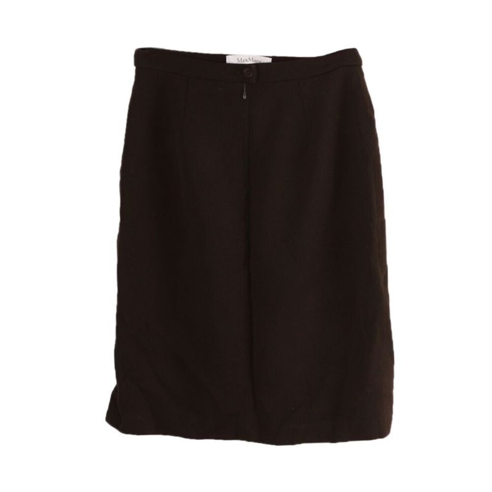 Maxmara Zip Midi Pencil Skirt in Black Polyester